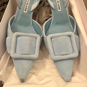 Manolo Blahnik heels. Worn once. Can be cleaned. Super comfortable.